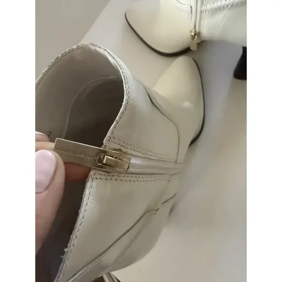 NEW Vince Camuto Epandra Leather White Cowboy Rodeo Gogo Disco Glam Boots Size 9 - Picture 12 of 13